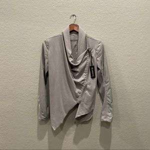 BLANK NYC brand new grey faux leather zip jacket